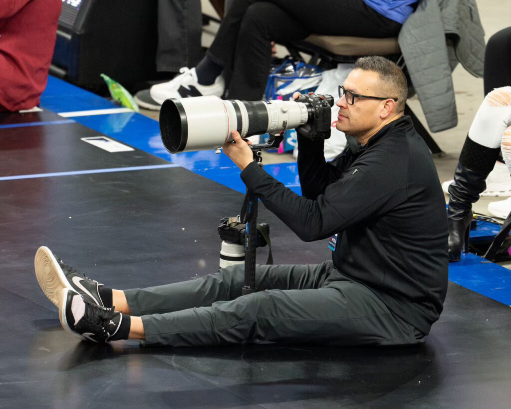 Photographer Aaron Guzman captures professional women’s volleyball during an Omaha Supernovas match at CHI Health Center Omaha.